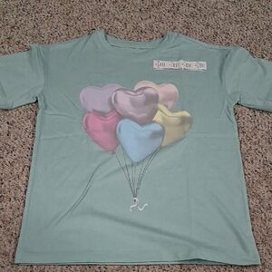 Cat & Jack Kids Balloon Heart Tee - Mint Green